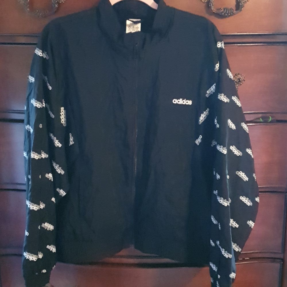 Ladies Adidas Shadow Logo Windbreaker Jacket sz 2X
